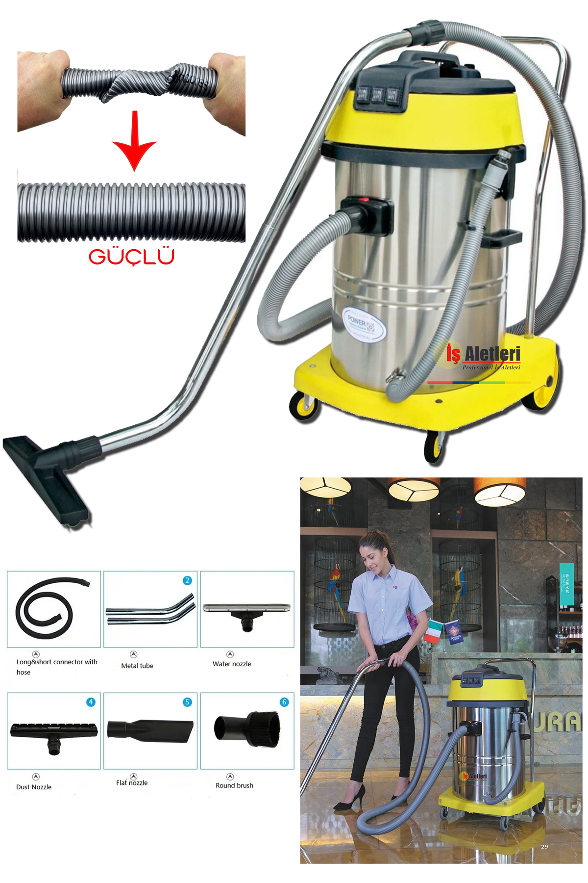 PROXTECH Powerwash CH603 - 3 Motorlu Islak Kuru Elektrikli Sanayi