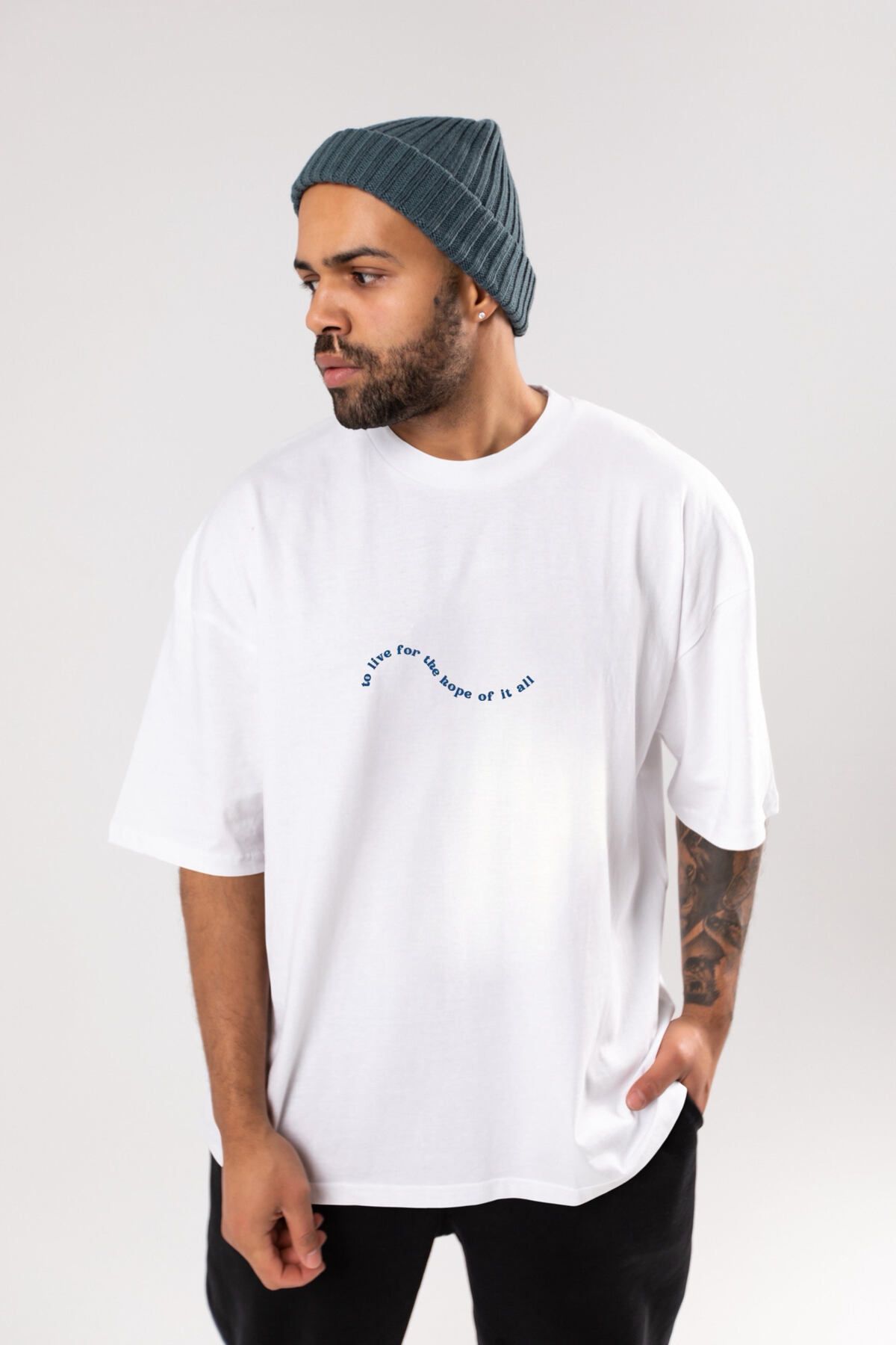 diana store-Live for the Hope Written White Short Sleeve Unisex Oversize T-Shirt 1