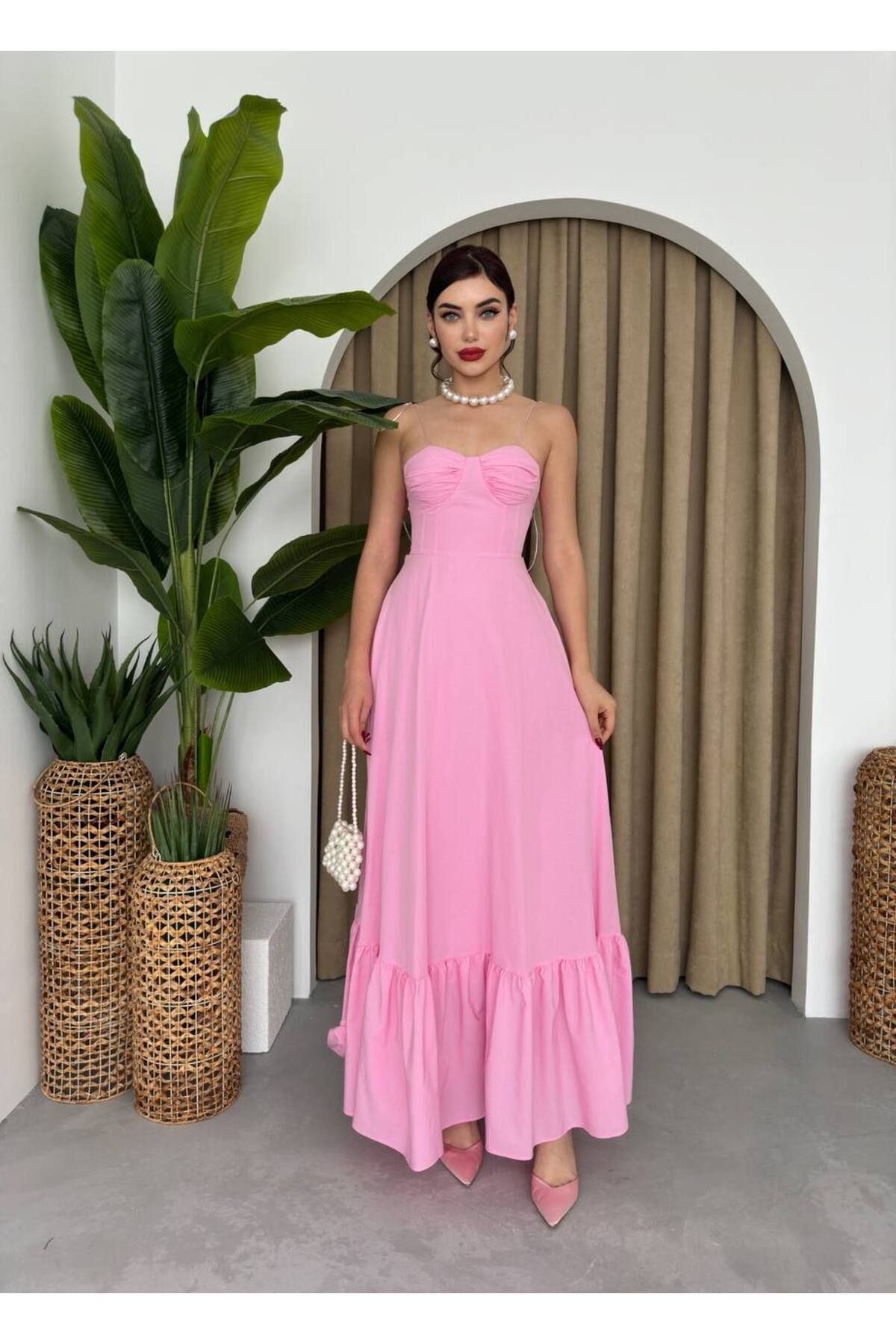 conconmoda-فستان نسائي بوبلين فستان طويل 4