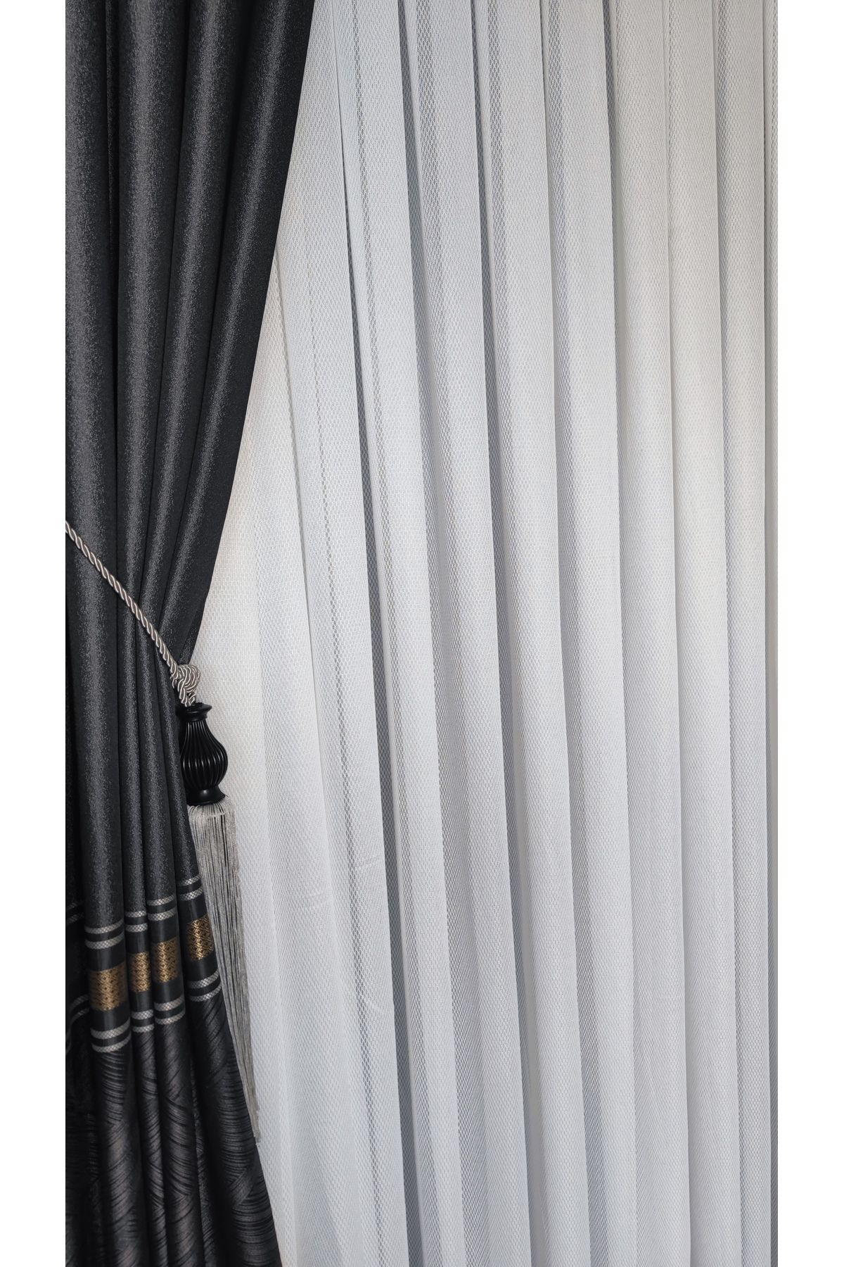 Yuka-Fish Backrest Pattern Tulle Curtain 1/3 Frequent Battery Ecru Tulle Does Not Wrinkle Does Not Want Ironing Skirt with Lead 2