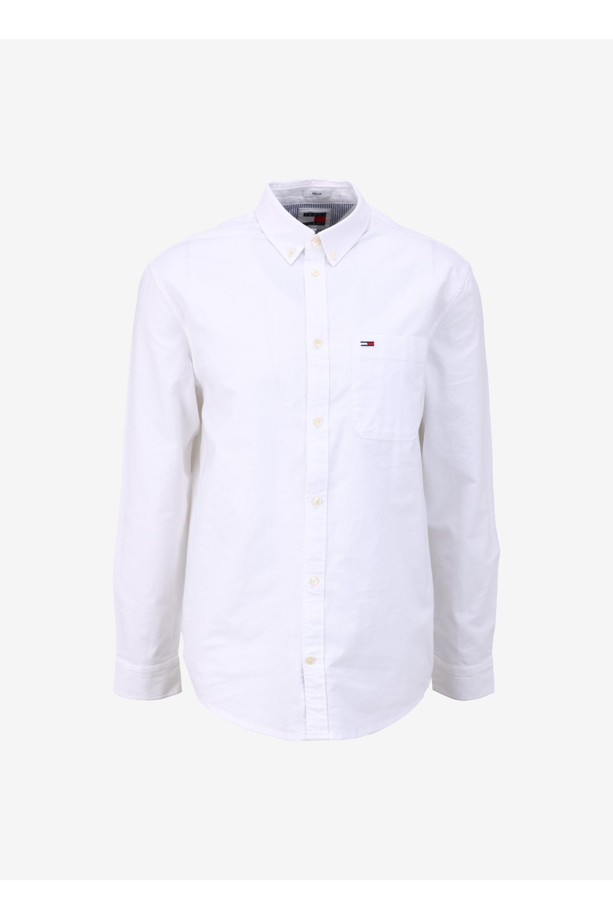 پیراهن / بلوز دکمه دار سفید مردانه مسطح DM0DM18335YBR اورجینال Tommy Jeans