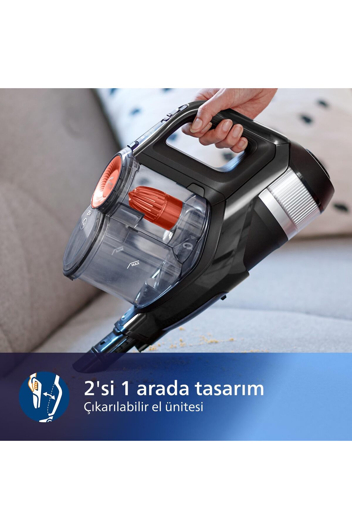 Philips SpeedPro Max 25.2 V Dikey Şarjlı Süpürge 65 Dakika Çalışma Süresi