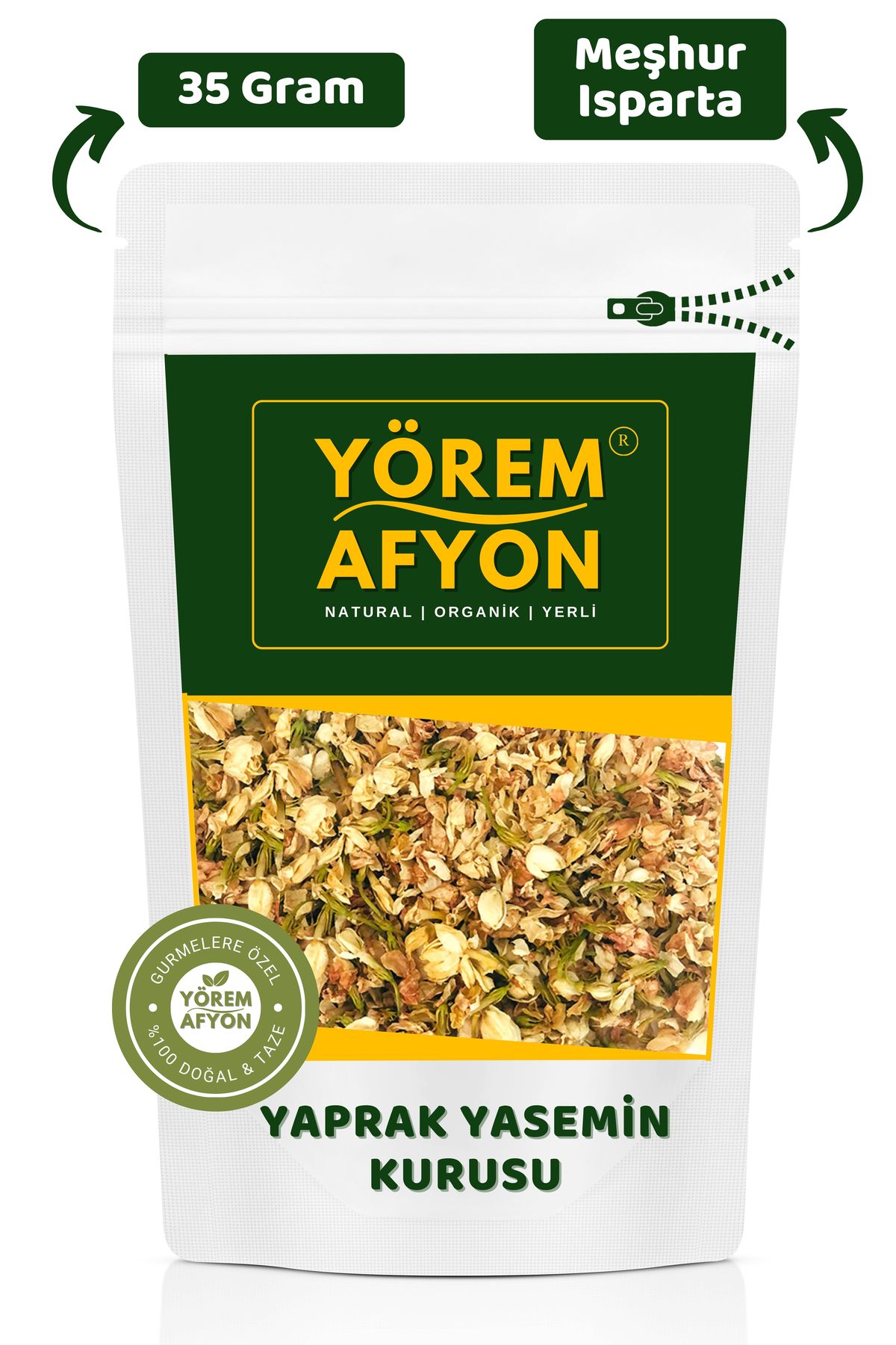 Yörem Afyon Meşhur Isparta Yeni Mahsul Yaprak Yasemin Çiçeği Kurusu | 35Gr.