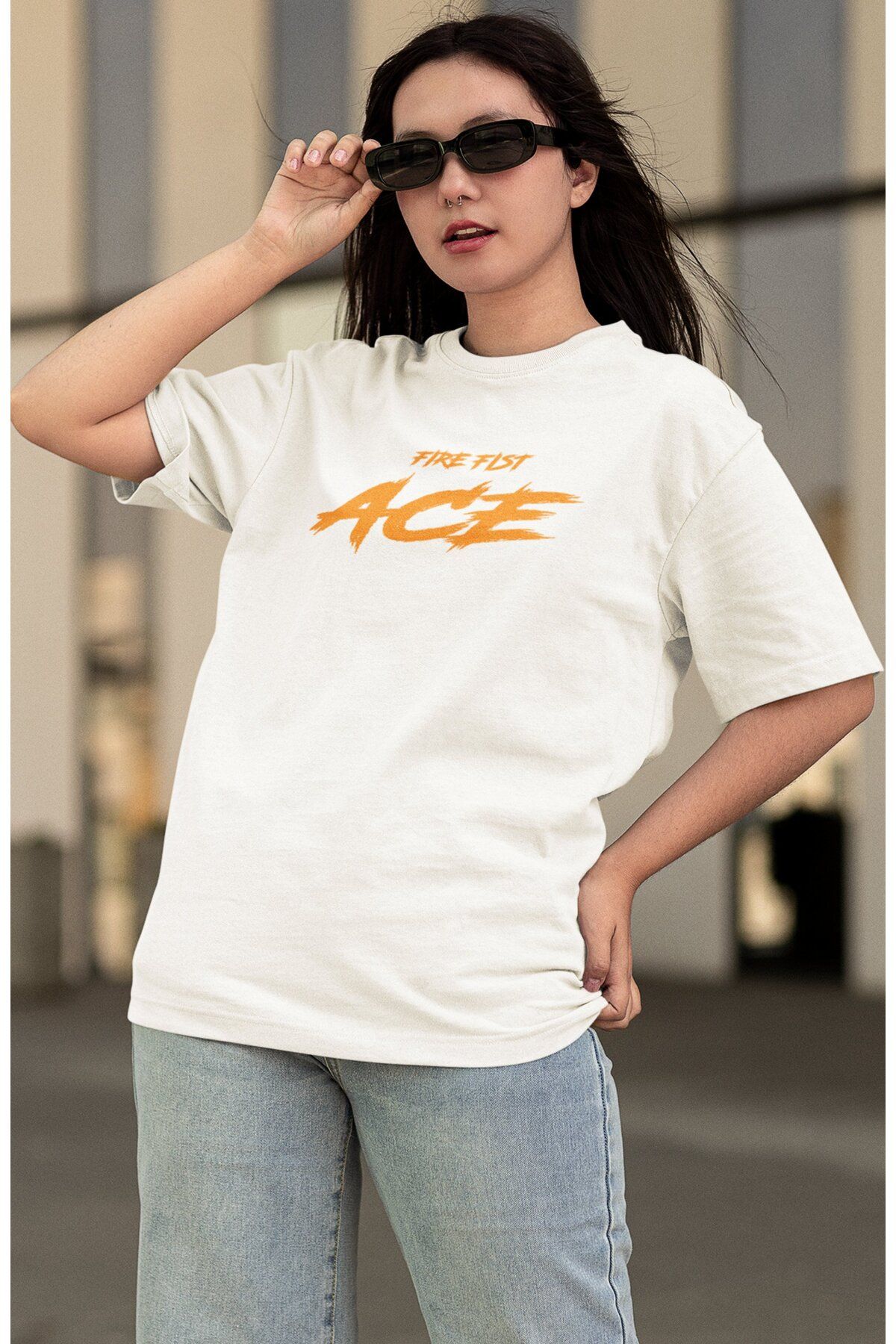 Fuddy Moda-Oversize One Piece Fire Fist Ace Back Printed T-shirt, Unisex Anime Printed T-shirt 2