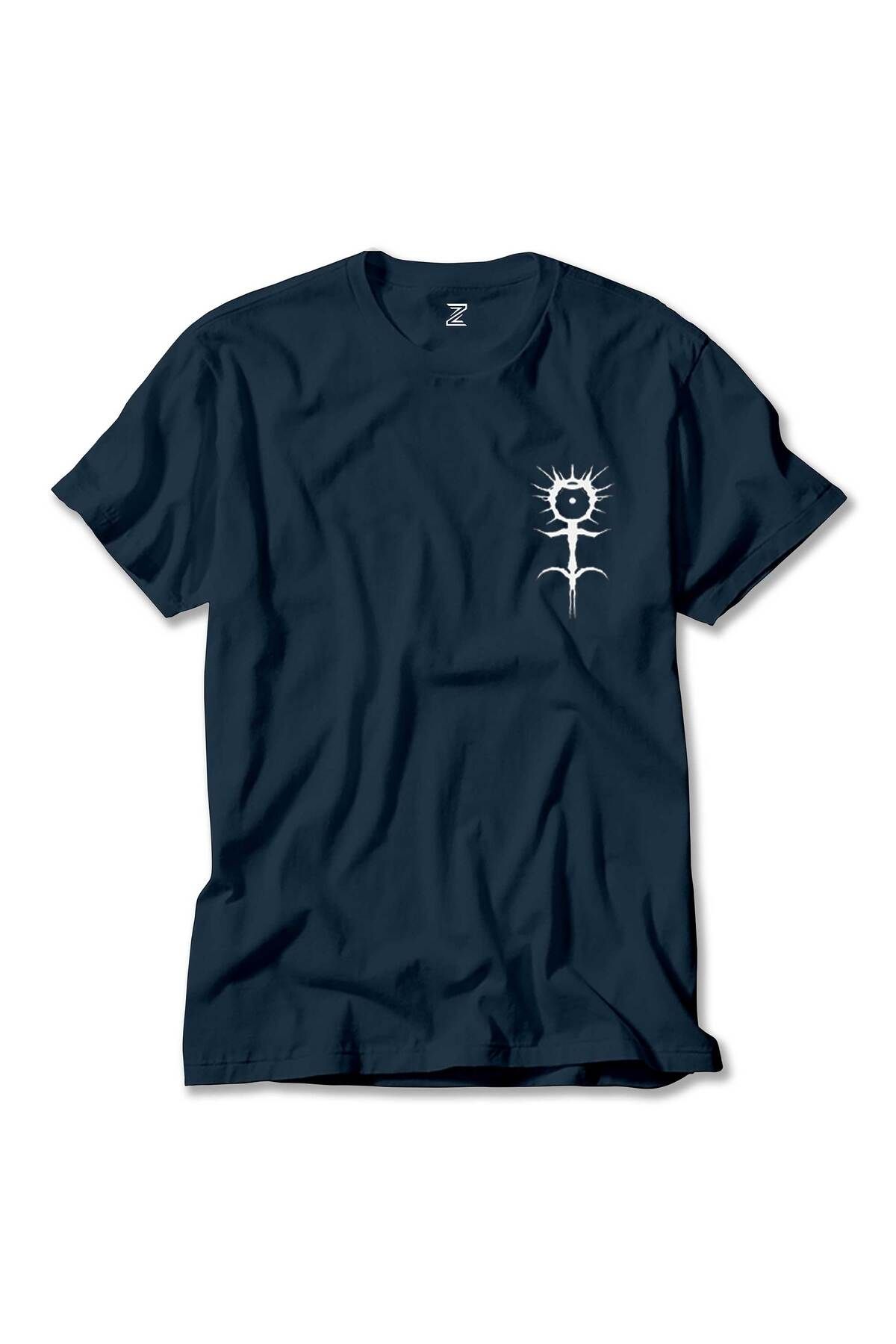 Z zepplin-Ghostemane Logo Patterned Navy Blue T-Shirt 1