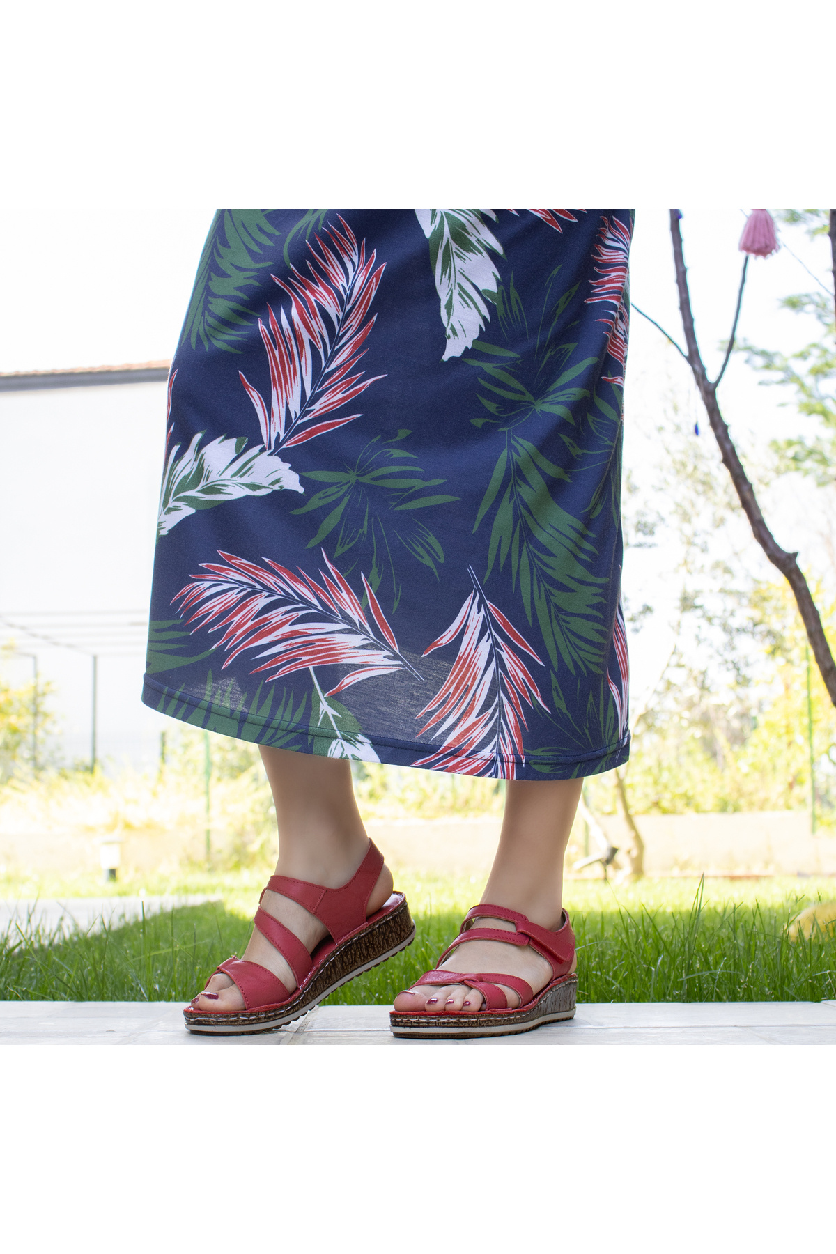 صندل زنانه قرمز CONSUELO | 11333 اورجینال - تصویر 2