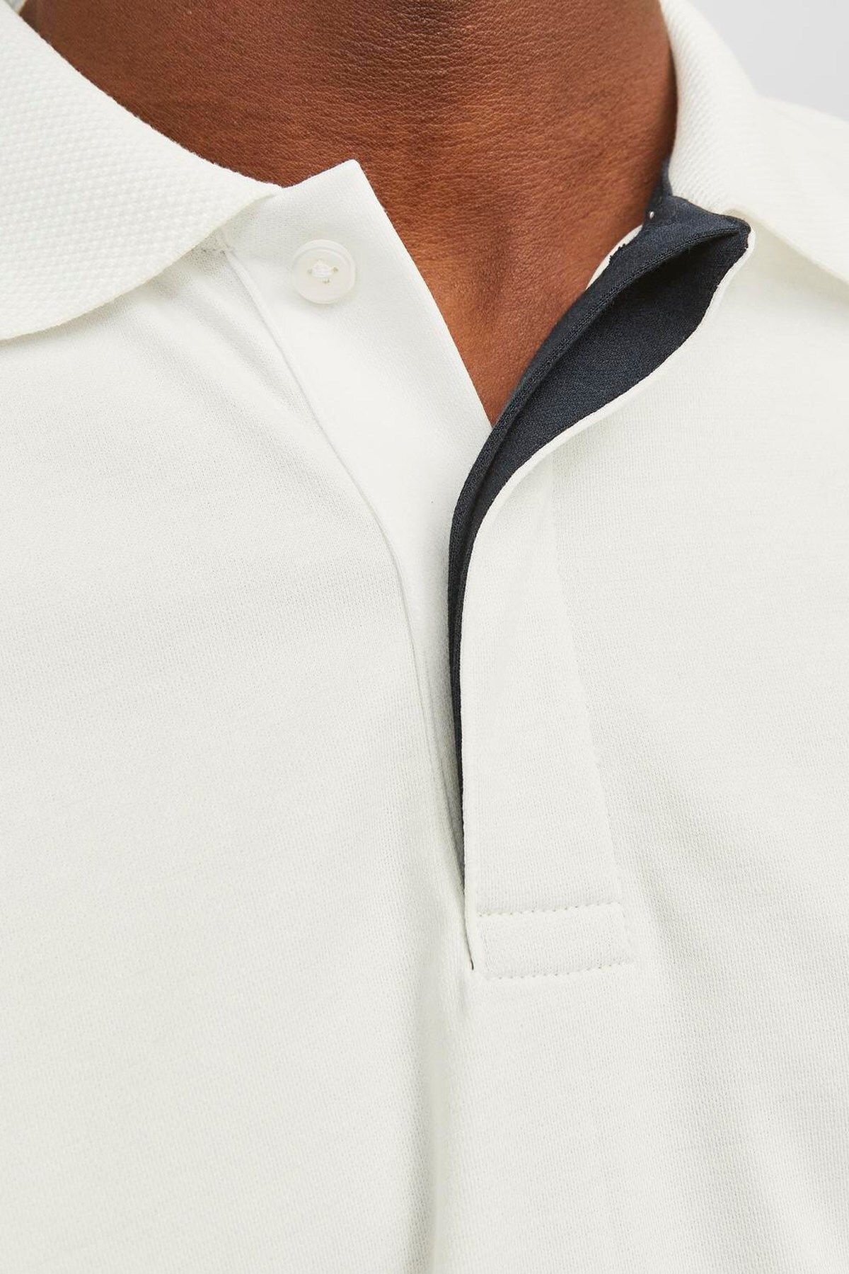 تی شرت یقه پولو سفید مردانه POLO YAKA T اورجینال Jack Jones Jack & Jones