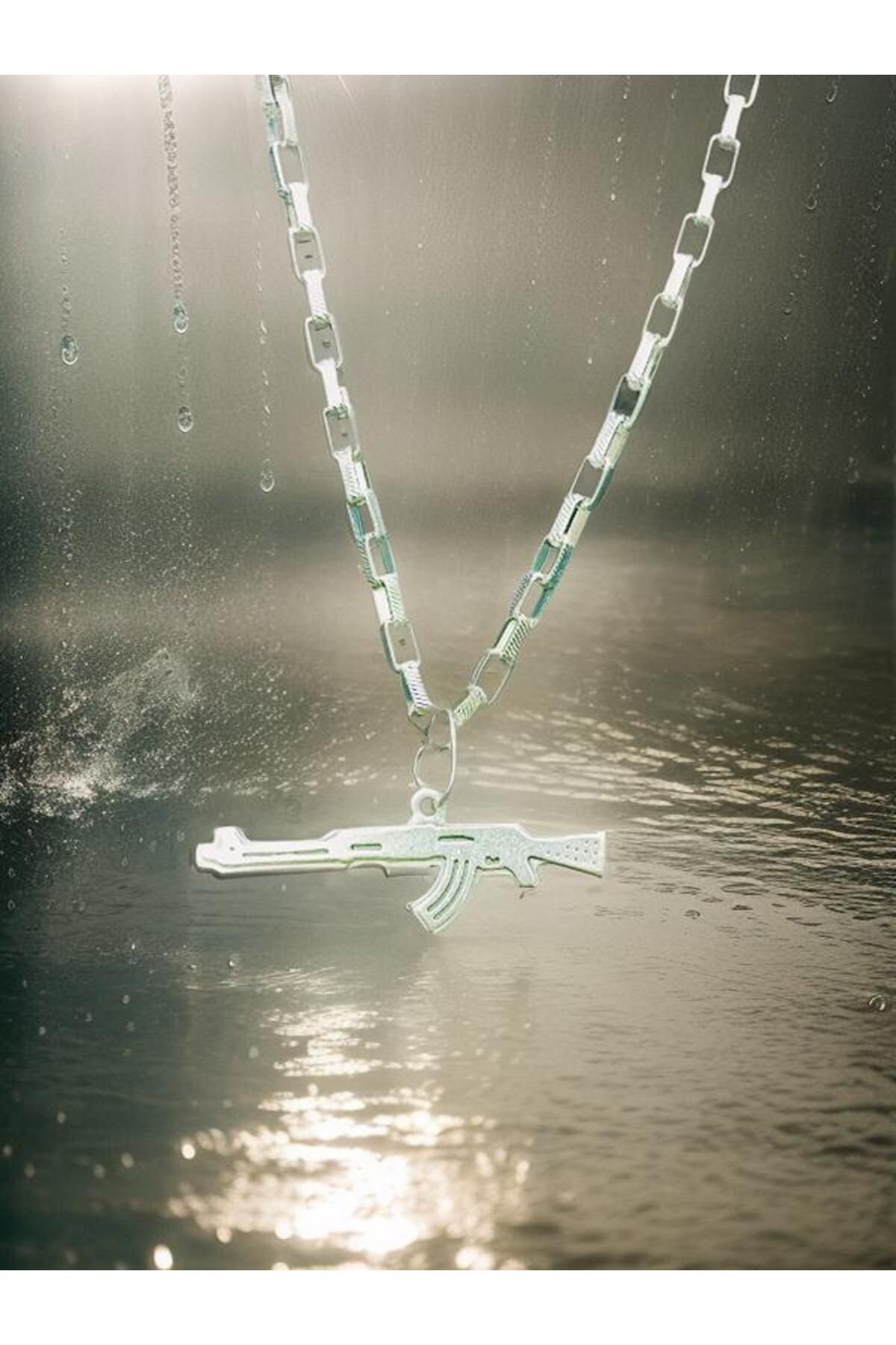 whocares-Ak-47 Model Silver Plated - Popular Necklace with Chain and Quality 1