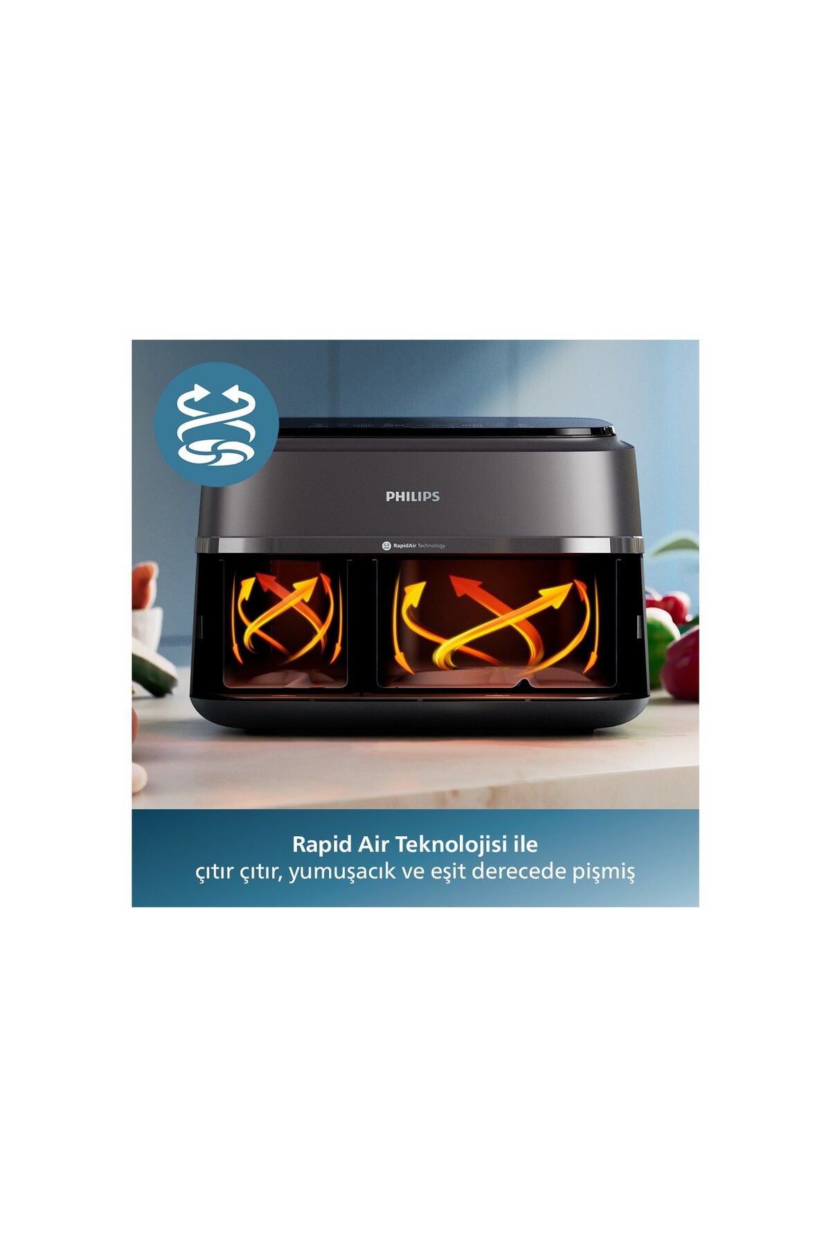 Philips 9 Liter Rapid Air Technology Double Chamber Airfryer Trendyol