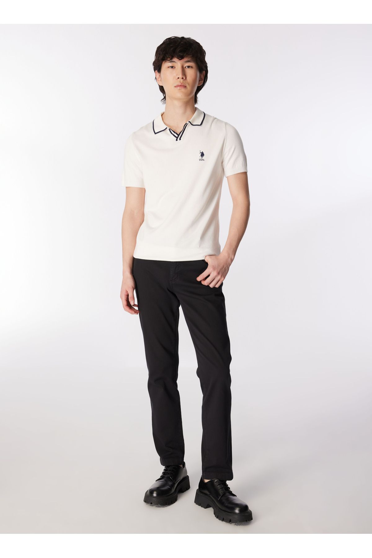 شلوار مردانه مشکی کمر معمولی با ساق پا باریک MW0MW33908 Tommy Hilfiger