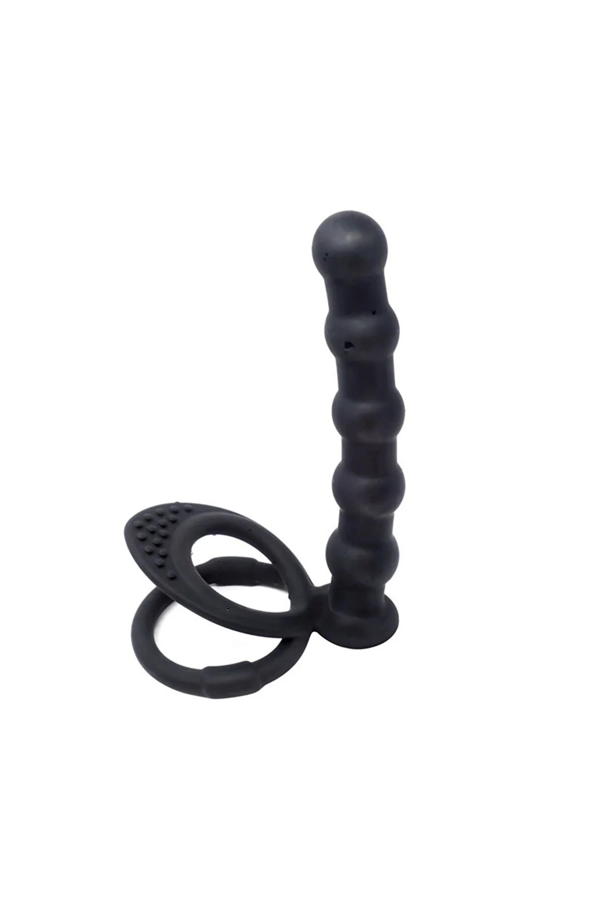 Çiftli Penis Halkalı Anal Plug Vibratör Testis Tutacaklı İlave Ek Penis Halkası Kılıfı 3