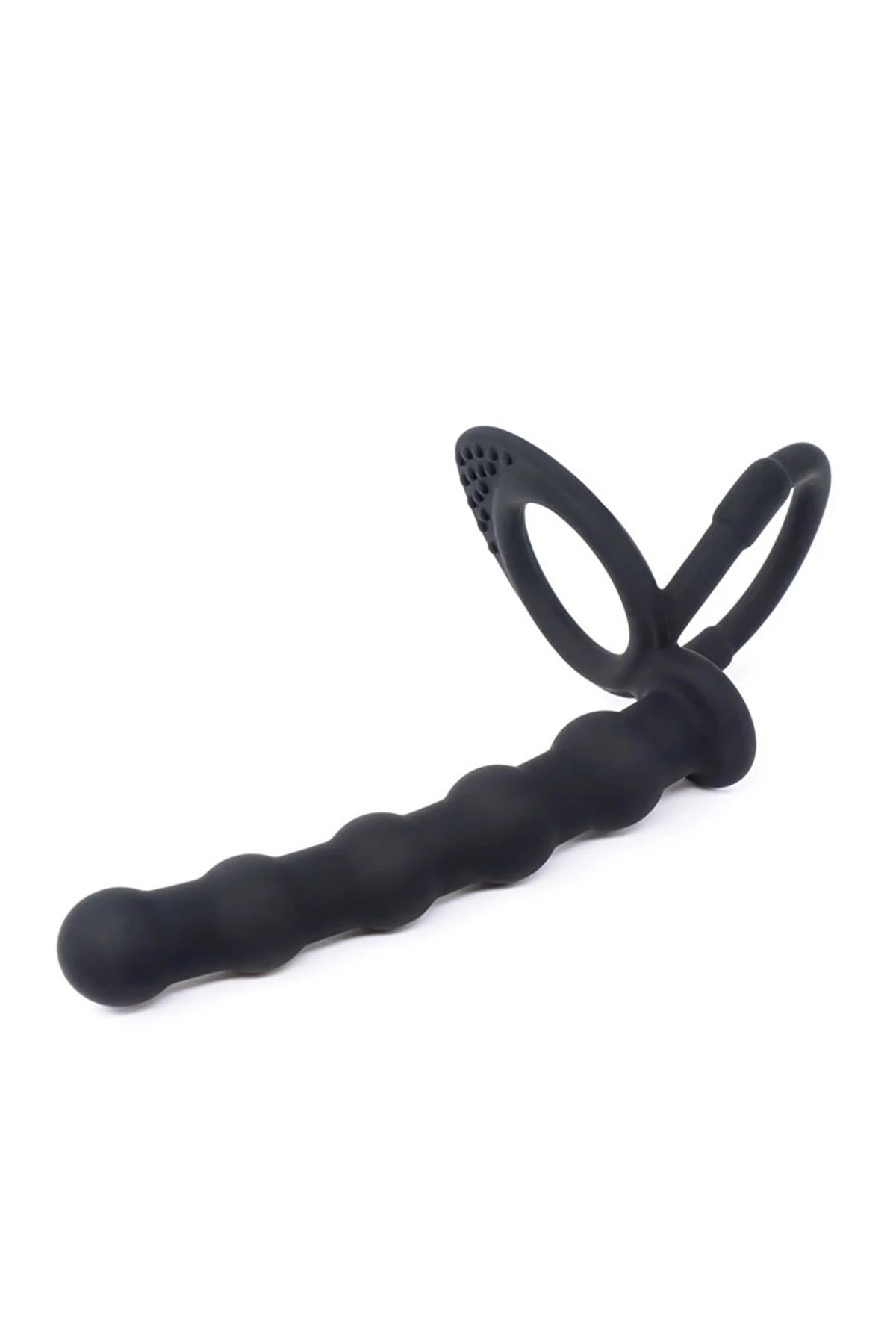 Çiftli Penis Halkalı Anal Plug Vibratör Testis Tutacaklı İlave Ek Penis Halkası Kılıfı 6