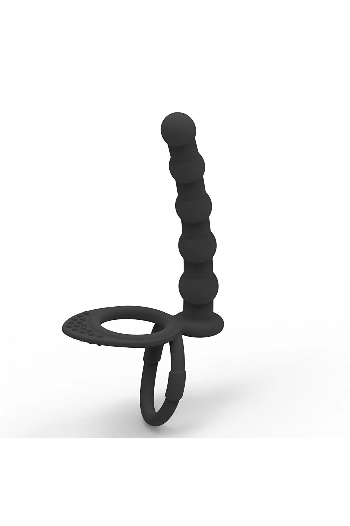 Çiftli Penis Halkalı Anal Plug Vibratör Testis Tutacaklı İlave Ek Penis Halkası Kılıfı 5
