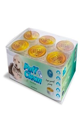 Puff Clean Dogal Kedi Köpek Temizleme mendilleri 24 kapsül PF0312