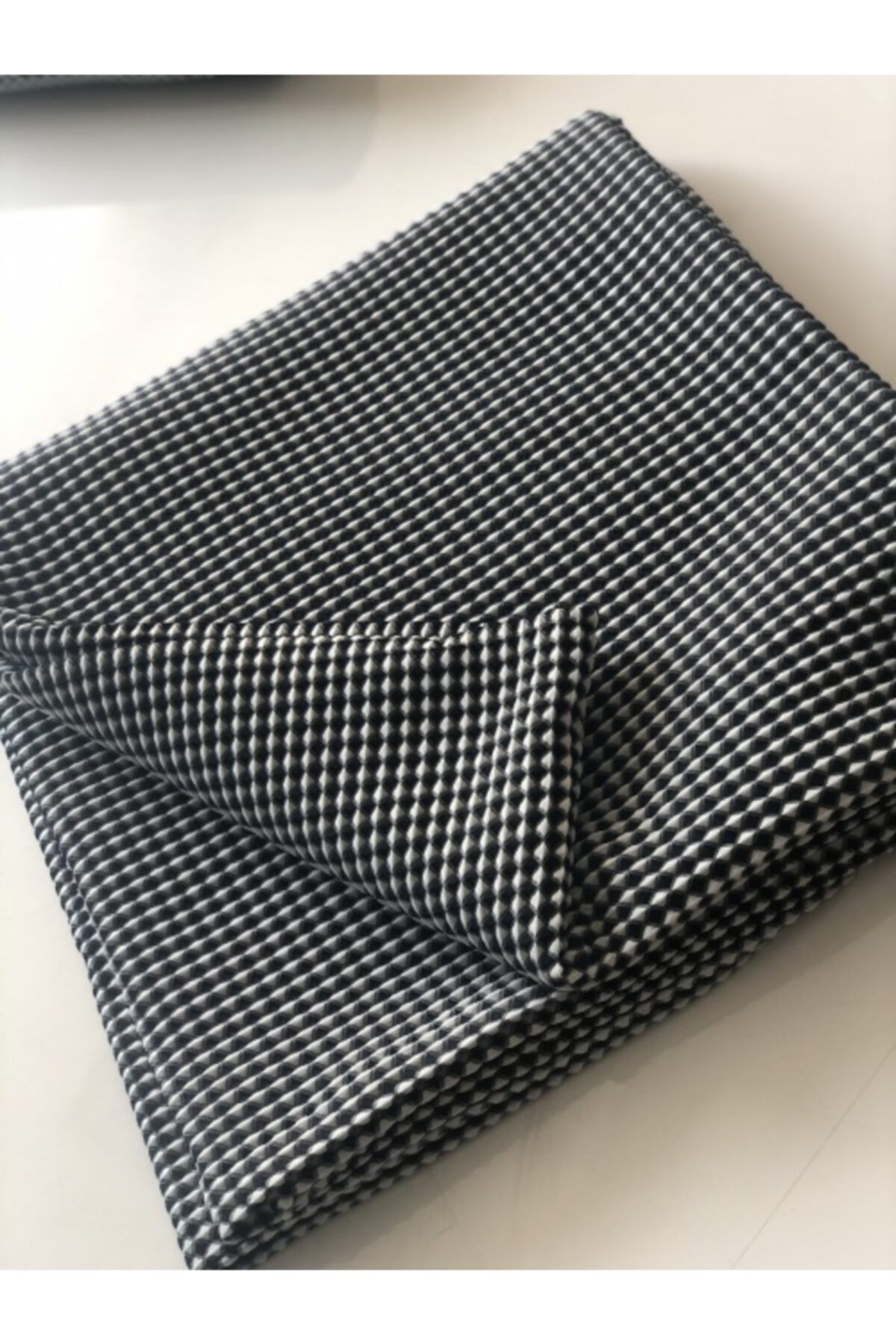 Niu Home Fabrics Siyah Beyaz Petek Dokulu Tek Kişilik Yatak Örtüsü Set