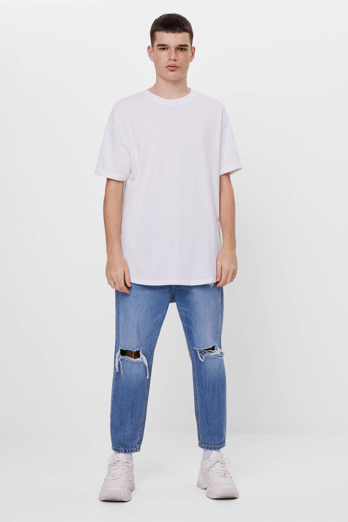 Bershka Erkek Acik Mavi Loose Fit Jean 00240251 Trendyol