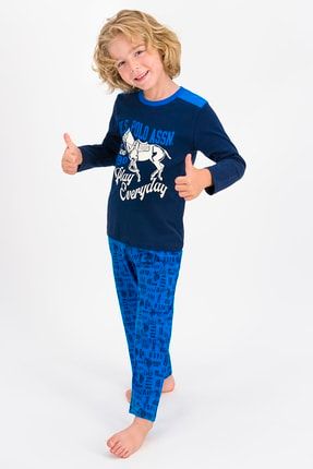 U.s. Polo Assn Lisanslı 725 Lacivert Erkek Çocuk Pijama Takımı US725-C-V20
