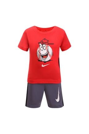 Erkek Çocuk Kırmızı B Sport Ball Ss Top Şort Tişört Takım 76c996-u10 76C996-U10