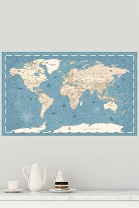 Resimli Dünya Haritası Duvar Sticker DS-212