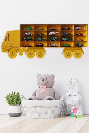 Bege Ahşap Dekoratif Çocuk-bebek Odası Oyuncak Kamyon Araba Rafı kamyon-varyasyon