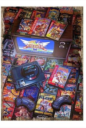 Atari Oyunları Sonic Tasarım Mdf Tablo 50cm X 70cm dikey-22479-50-70