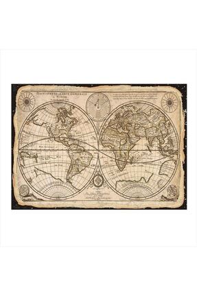 Ahşap Tablo Dünya Haritası 50cm X 70cm yatık-9636-50-70