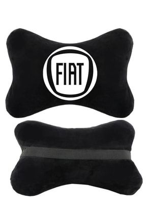Fiat Logolu Siyah Ortopedik Oto Boyun Yastığı |koltuk Yastığı |boyun Yastığı|papyon Yastık |2 Adet yeni_yastik_8404