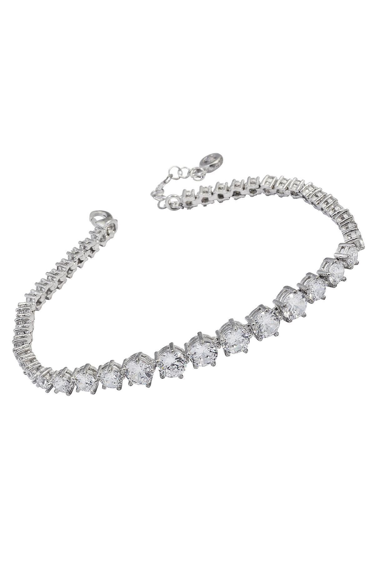 By Barun Silver Kadin 925 Ayar Gumus Su Yolu Bileklik Gumus Rengi Bl 0044 Trendyol