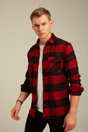 Tarz Cool Erkek Bordo Duz Oduncu Gomlek Dzodg001r02 Trendyol