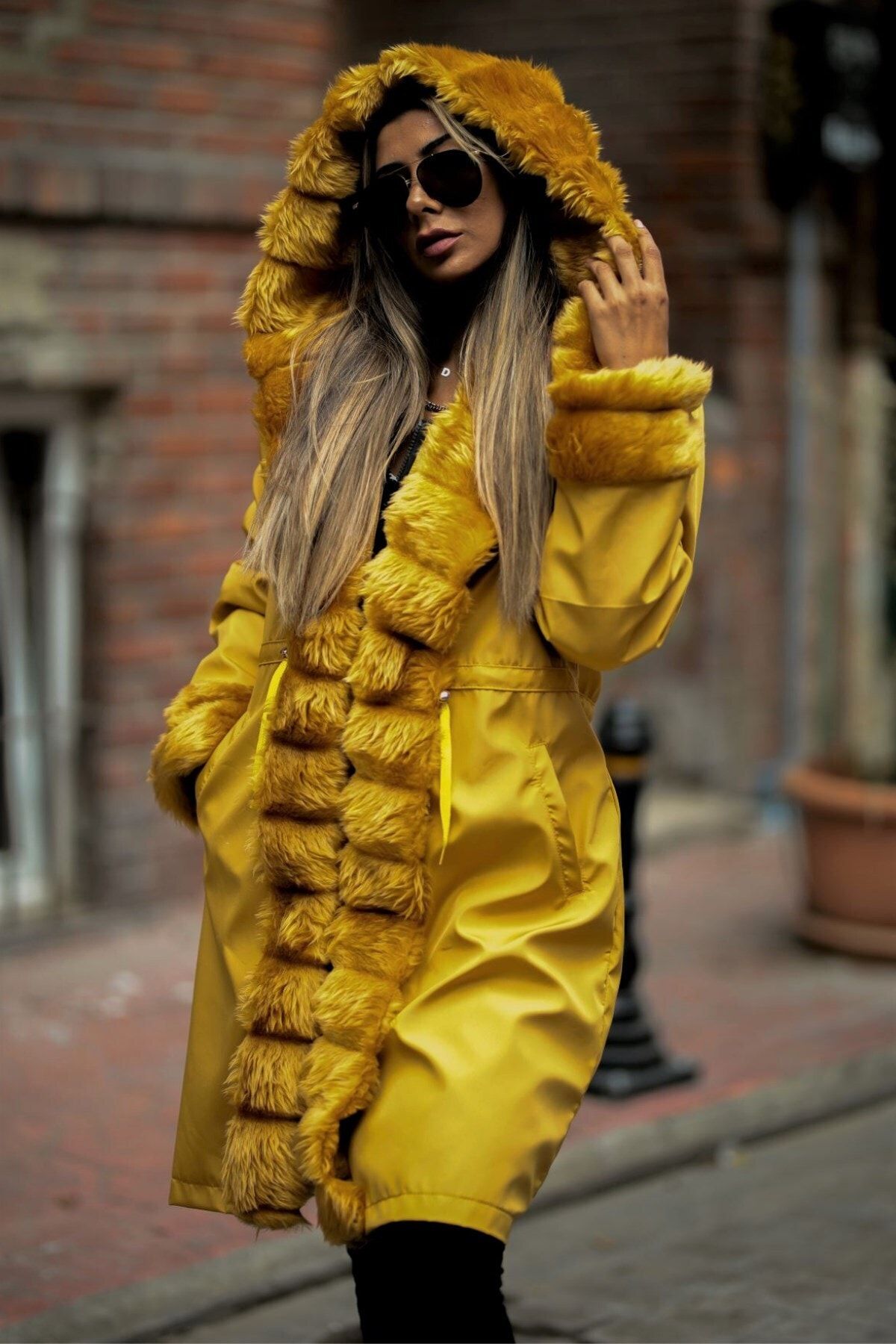 Waterproof store mustard coat