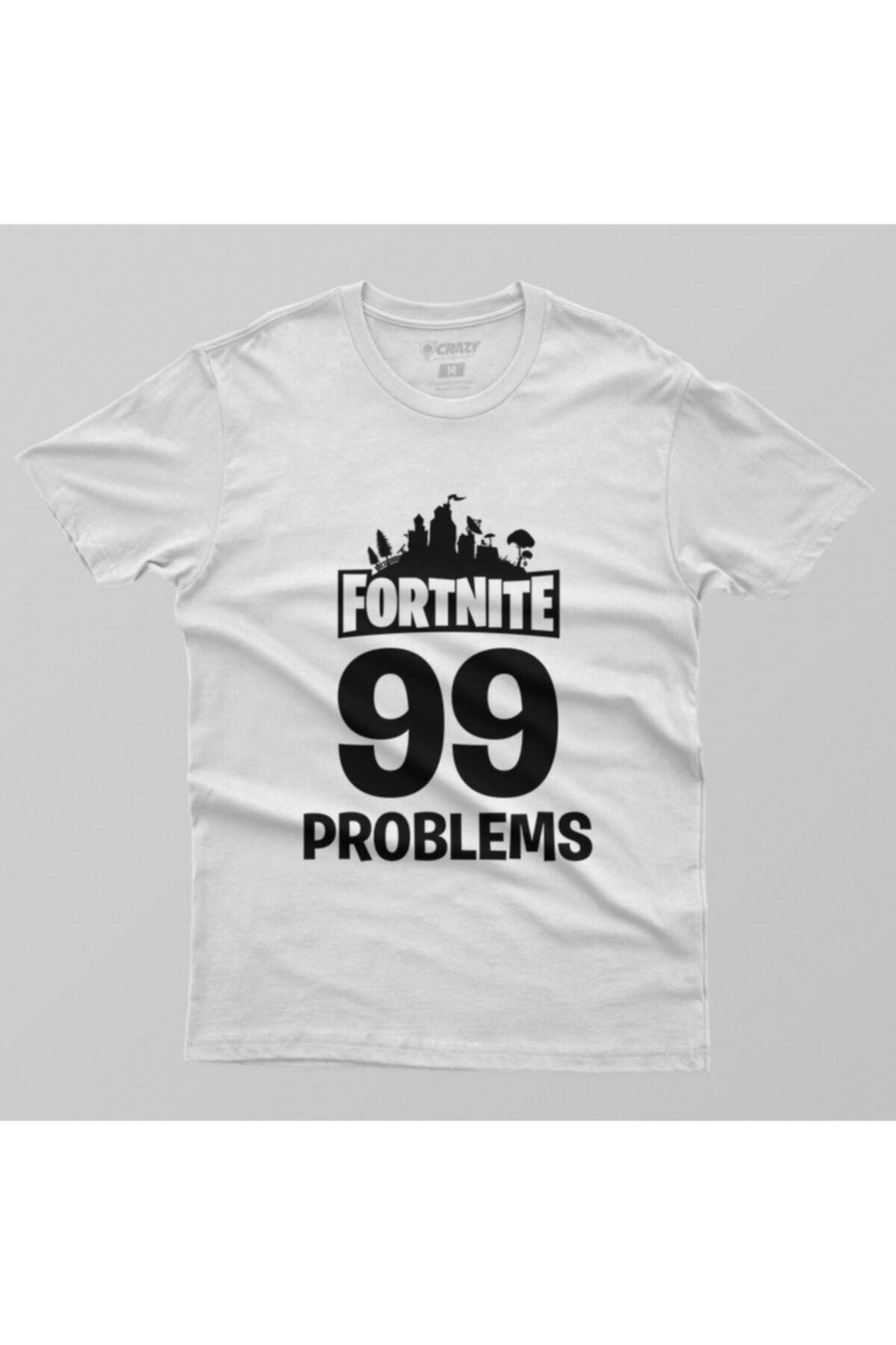 Crazy-Fortnite 99 Problems On White Men's T-Shirt 2