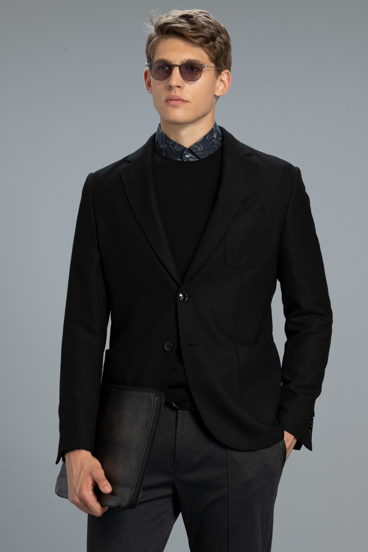 Lufian Erkek Siyah Taco Spor Blazer Ceket Slim Fit Trendyol