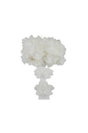 Lazer Kesim Tülden Çiçek - Şifon Çiçek - 10 Metre Beyaz ETT1207