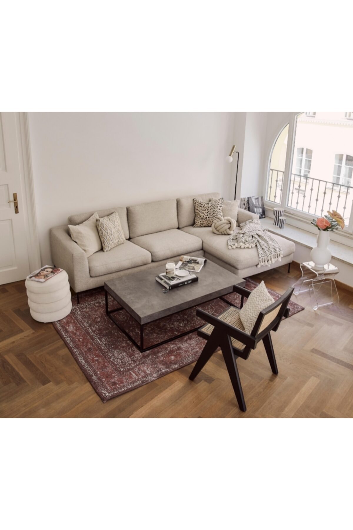 eriza vadi kose koltuk takimi sol kose kirik beyaz keten kumas fiyati yorumlari trendyol