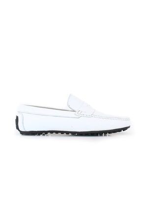 3m 00112 Rok Kolej Hakiki Deri Yazlık Erkek Beyaz Ayakkabısı 3M 00112 BEYAZ DERİ