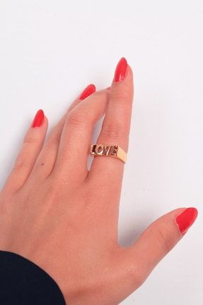Altın Kaplama Love Yüzük(ayarlanabilir) AYKR000000800