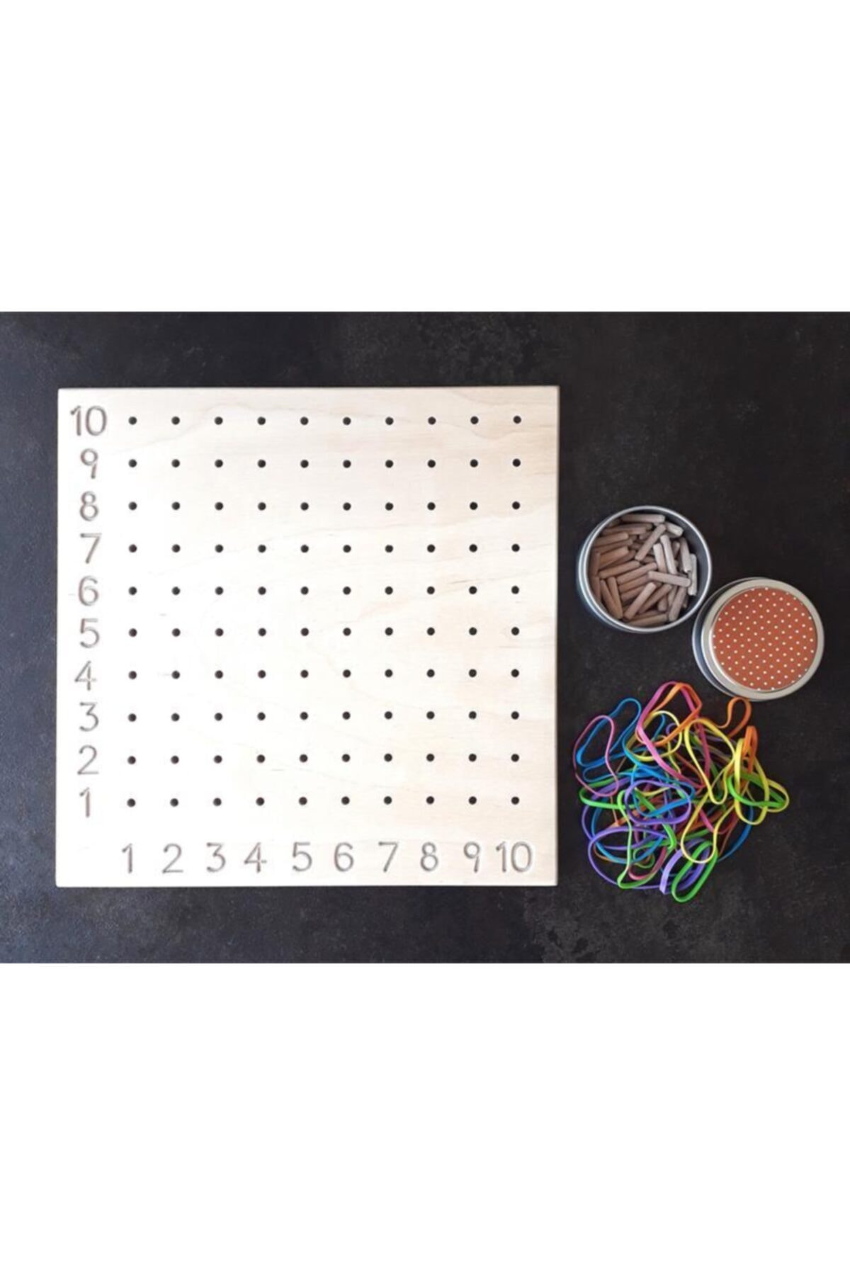 Ankebut Sayılar Geometrik Şekiller Ile Lastik Ve Pim Geçirme Montessori Oyunu fotoğrafı 4 (önizleme)