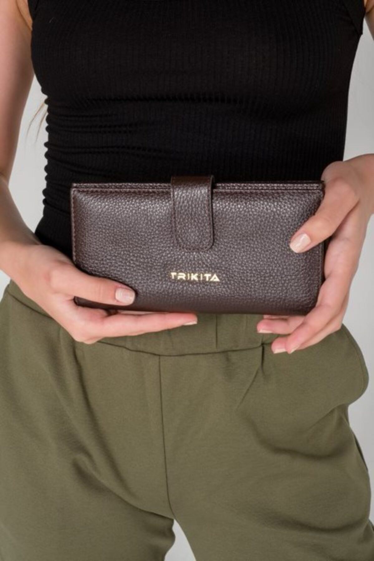 Dark brown 2025 leather women's wallet