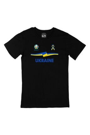 Ukrayna Euro 2020 Siyah Tişört 202669