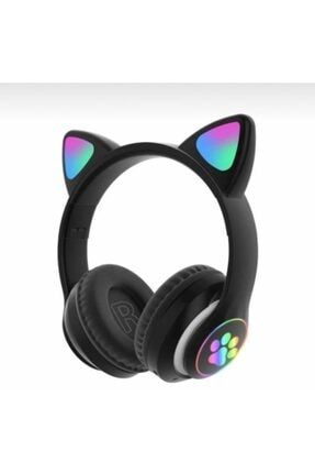 Kablosuz Bluetooth 5.0 Led Işıklı Kedili Şık Kulaklık Hediye Fm GNC-STN
