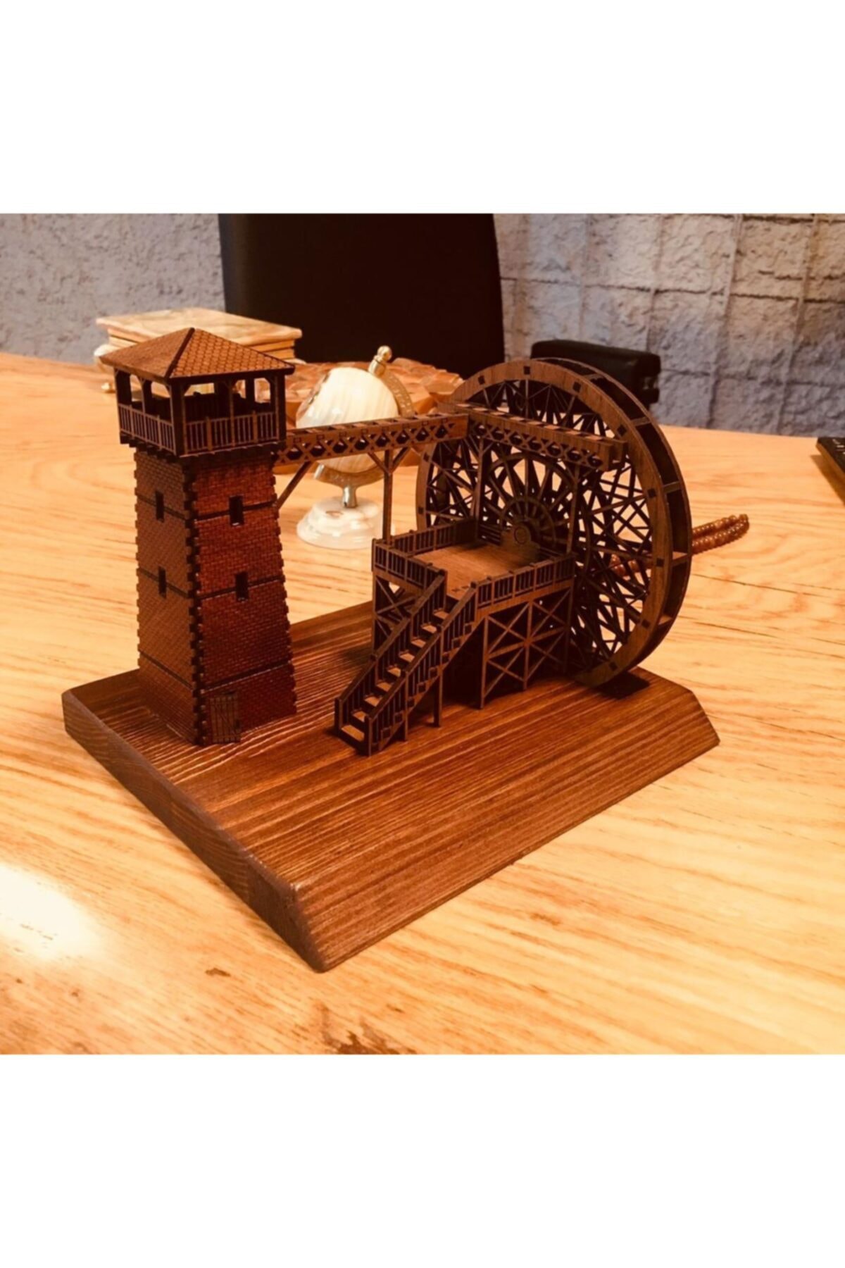 Dekoratif Ahşap Su Değirmeni Maketi Biblo — Görsel 3, Amorf Design