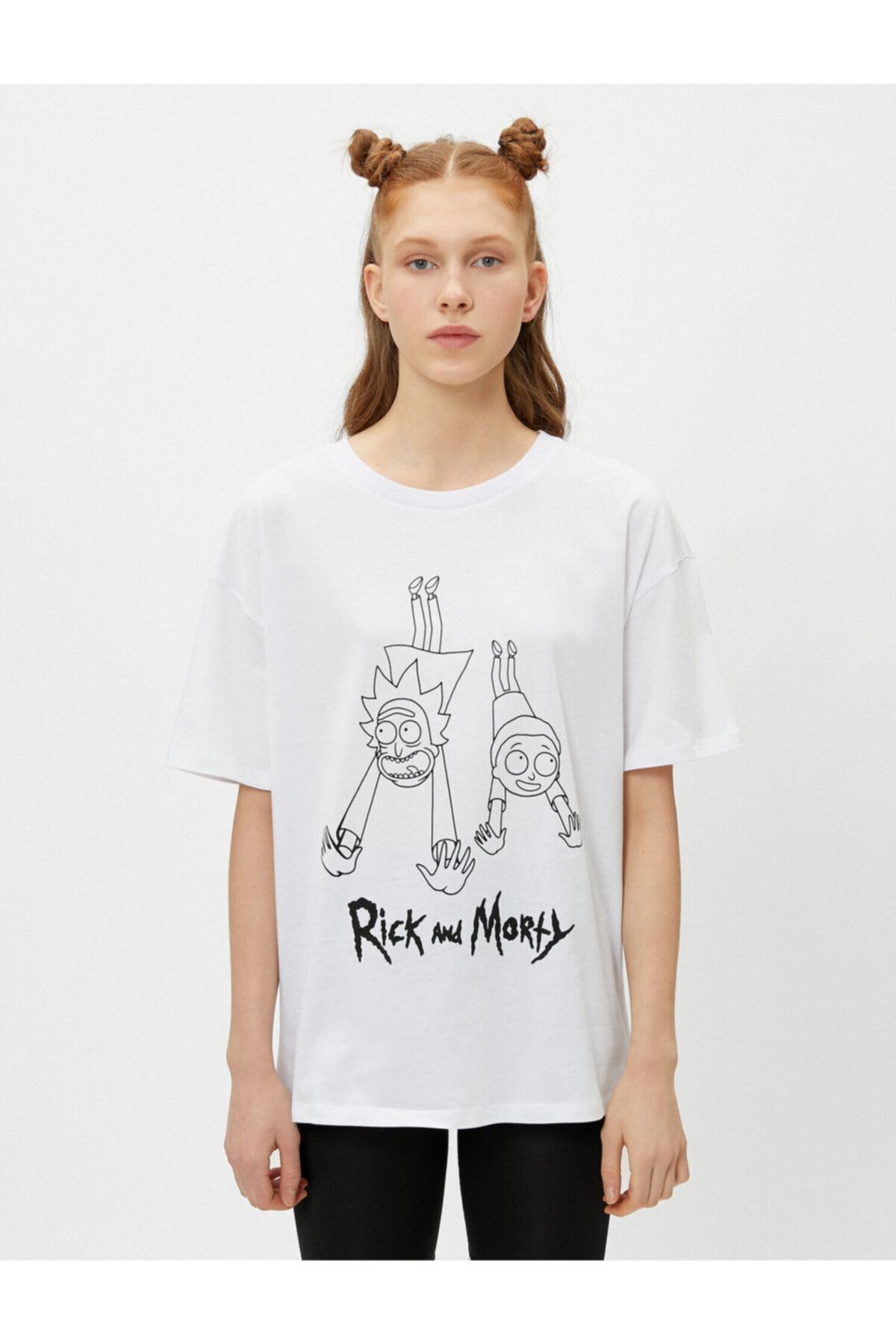 تیشرت زنانه سفید کوتون ریک و مورتی Rick and Morty Koton