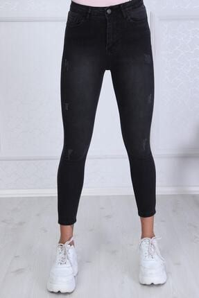 Siyah Kot Yıpratmalı Normal Yüksel Bel Jeans Renk S.o.l.m.a.z Skinny (TOPARLAYICI) WMNJNS_012