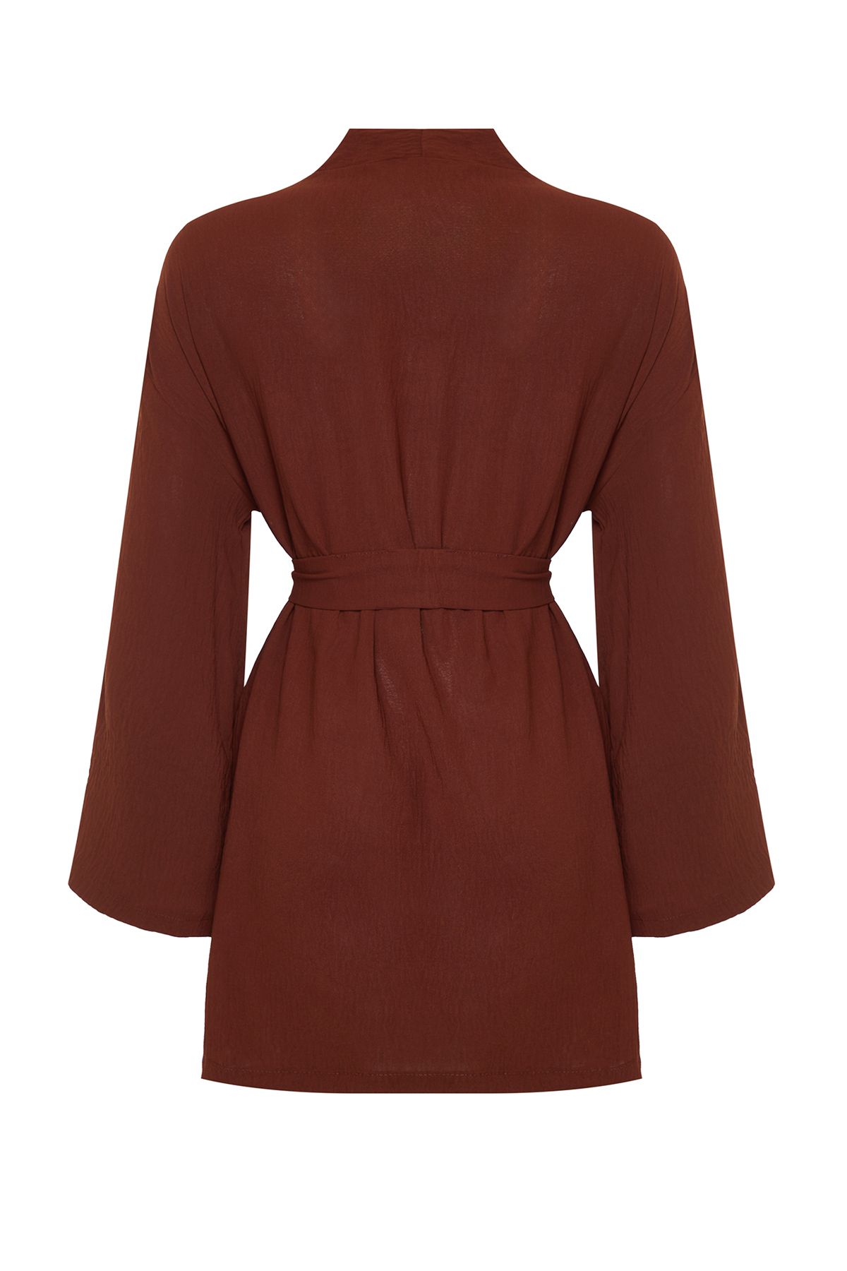 Trendyol Modest-Kimono hnědého tkaného plátna TCTSS24KK00004 8