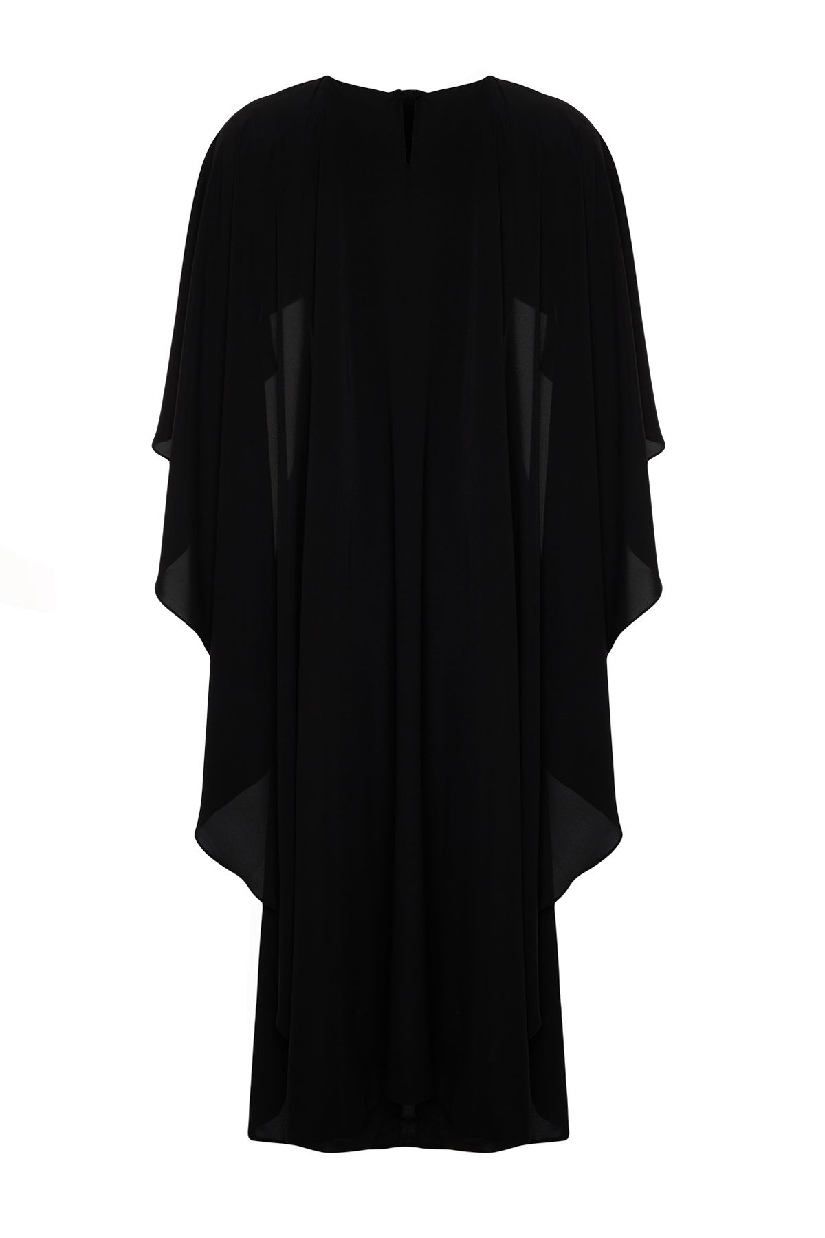 Trendyol Modest-Black Belted Cape Detailní stylové tkané večerní šaty TCTSS24DB00003 8