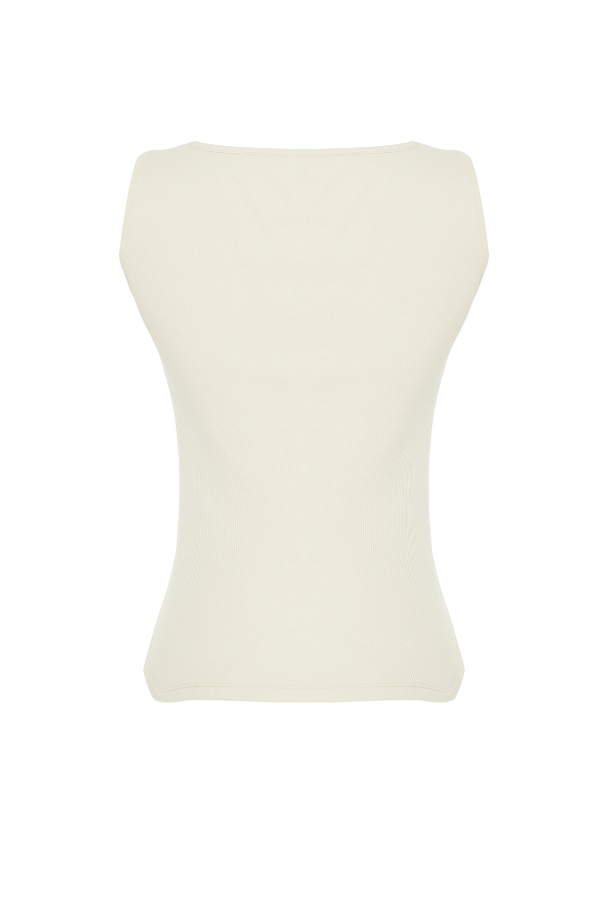 Trendyolmilla  Taş Düğmeli Fitted/Vücuda Oturan Fitilli Esnek Örme Bluz TWOSS24BZ00306 - Görsel 8