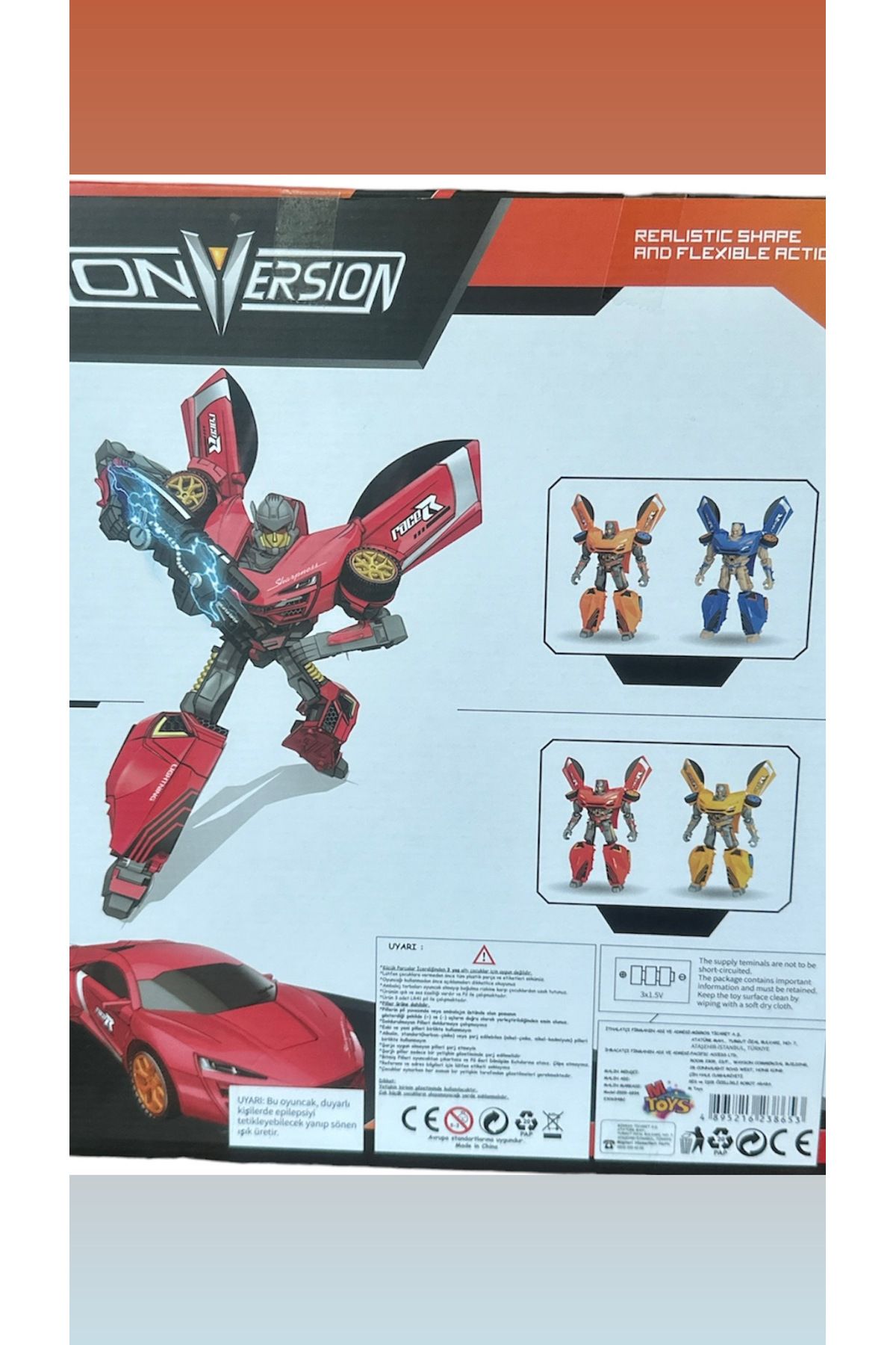 M Toys-Red Mtoys Robot Car - with Sound and Light 3