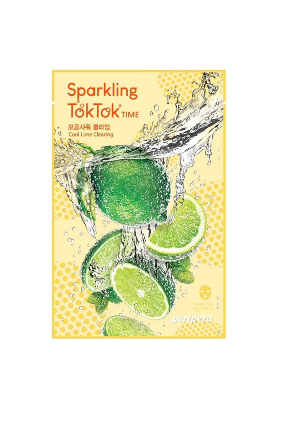 Тканевая маска PERIPERA, придающая ощущение свежести Тканевая маска Peripera Sparkling Toktok Time (1 шт. Cool Lime Clear) 6544