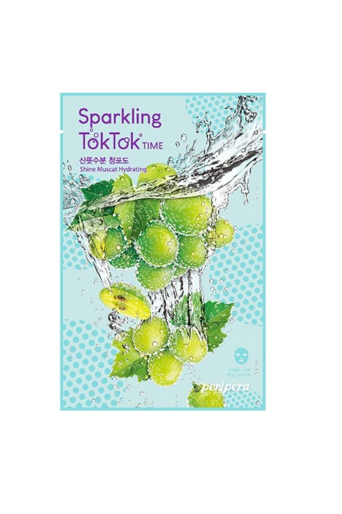 PERIPERA Sparkling, Увлажняющая тканевая маска Peripera Sparkling Toktok Time Тканевая маска (4 Shine Muscat Hydrating) 6547