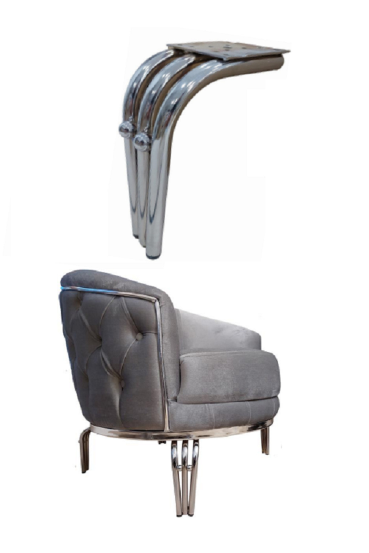 Metal Furniture Leg Bingo  Model 19 Cm Chrome 4 Pieces